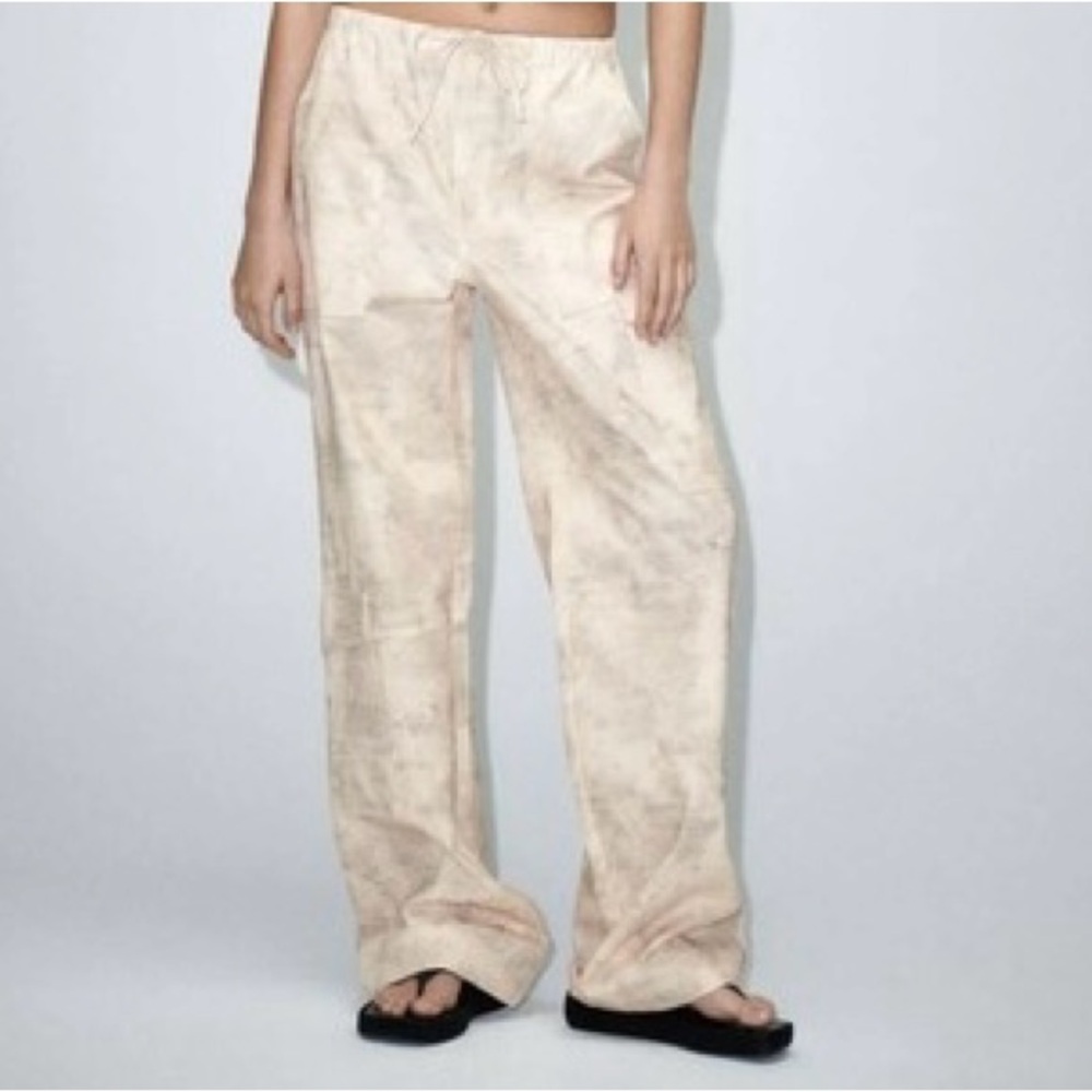 Zara Women's Cream Wide Leg Pants